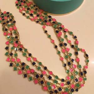 Kate Spade Geometric Layered Color Black Necklace